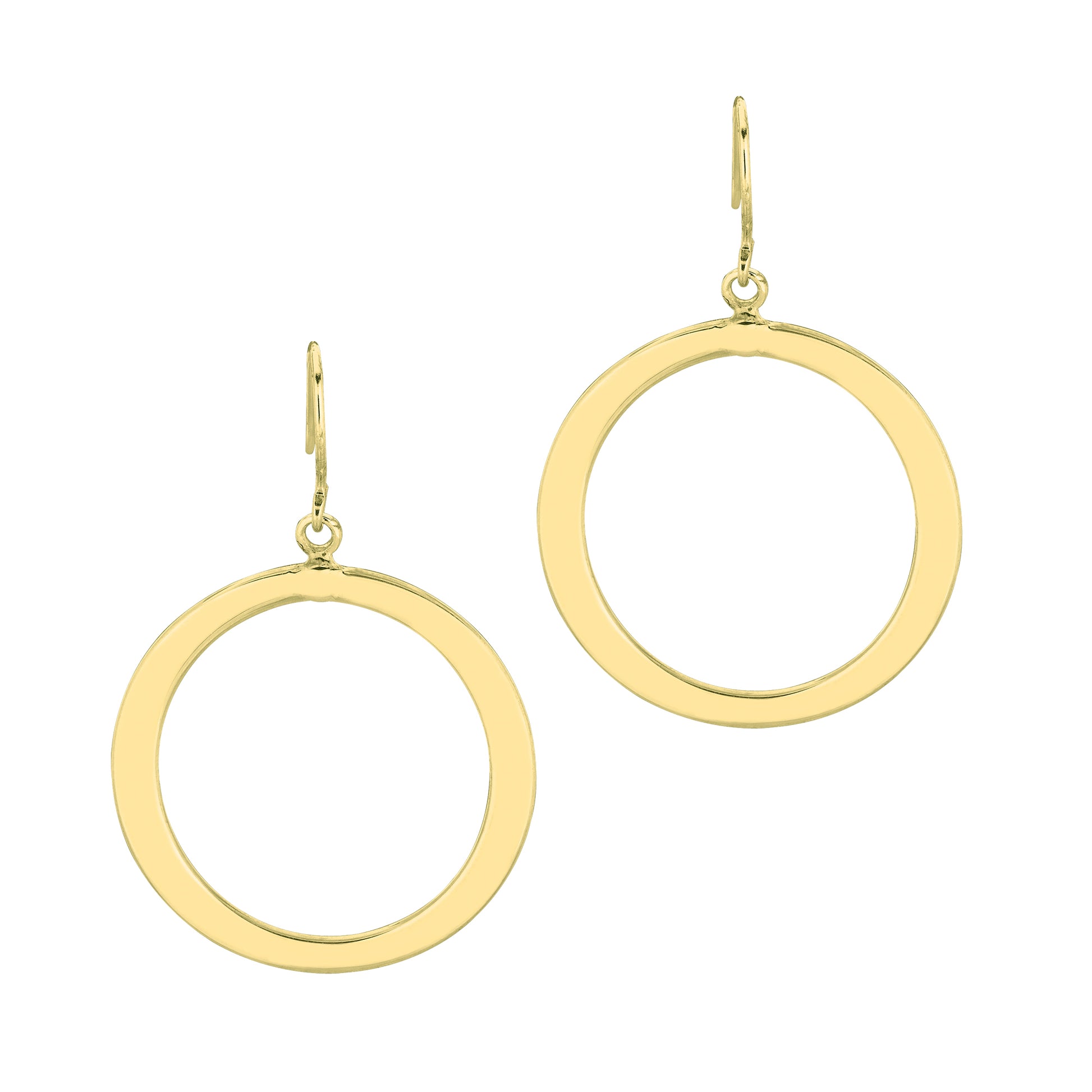 Royal Chain 14K Gold Polished Open Circle Dangle Earring ER1891