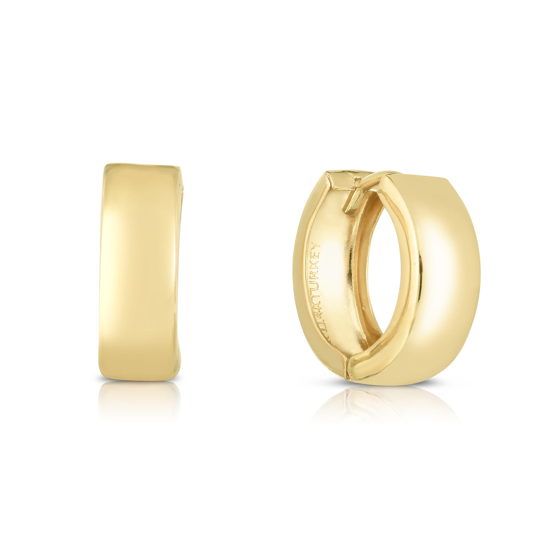 Royal Chain 14K Gold Polished Huggie Earrings ER2040