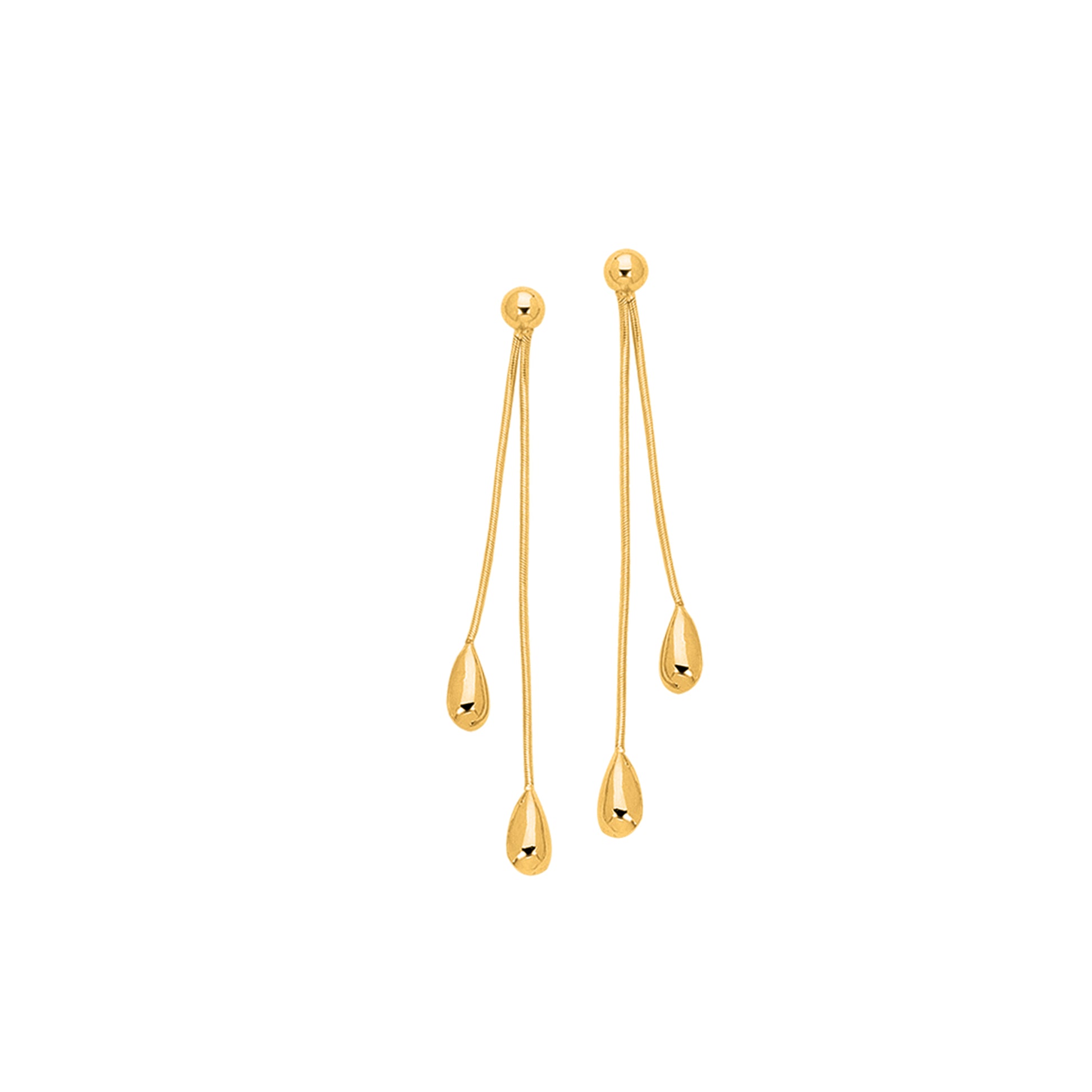 Royal Chain 14K Gold Polished Double Tear Drop Earring ER226
