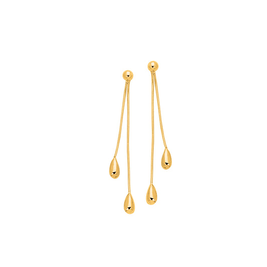 Royal Chain 14K Gold Polished Double Tear Drop Earring ER226