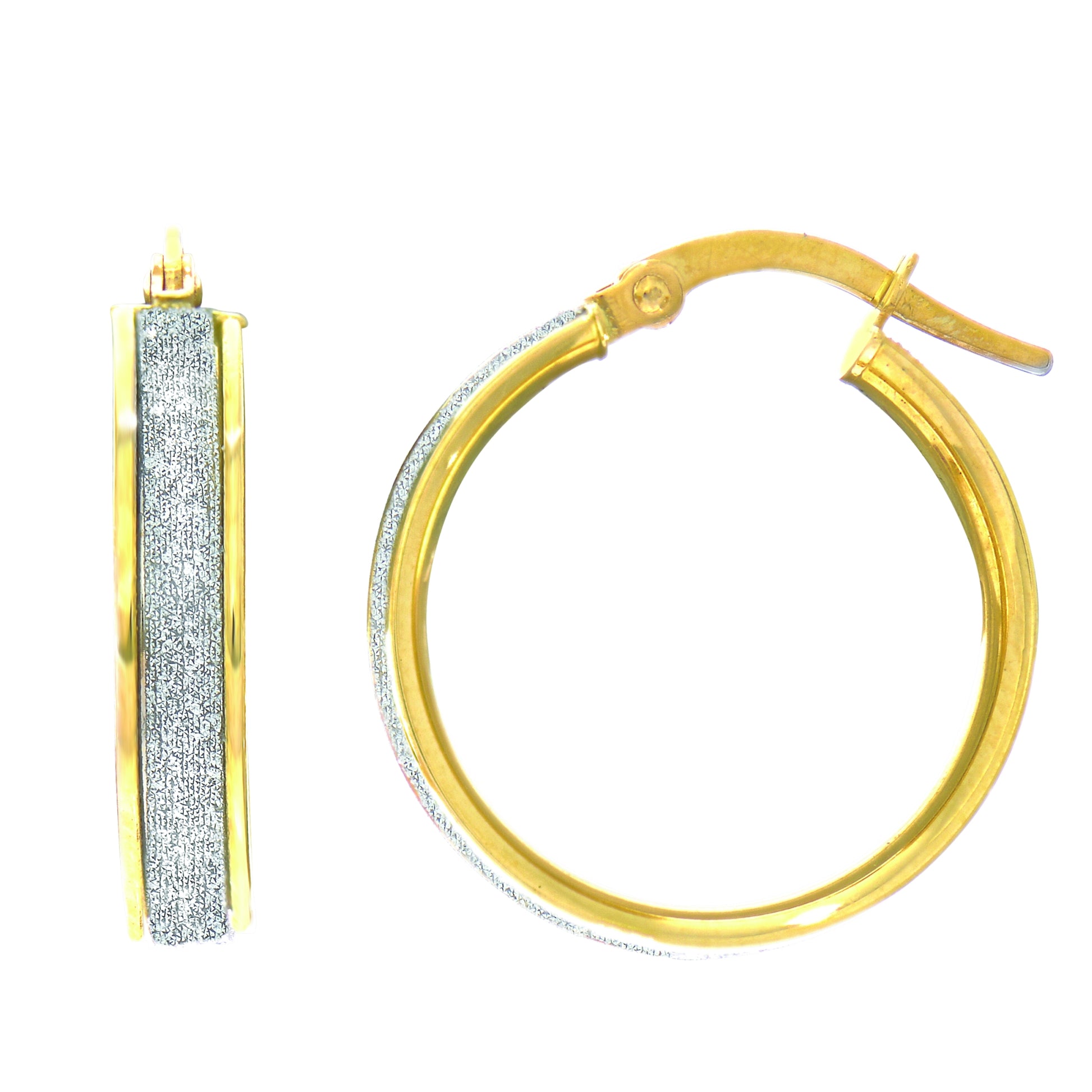 Royal Chain 14K Gold Glitter Hoop Earring ER2922