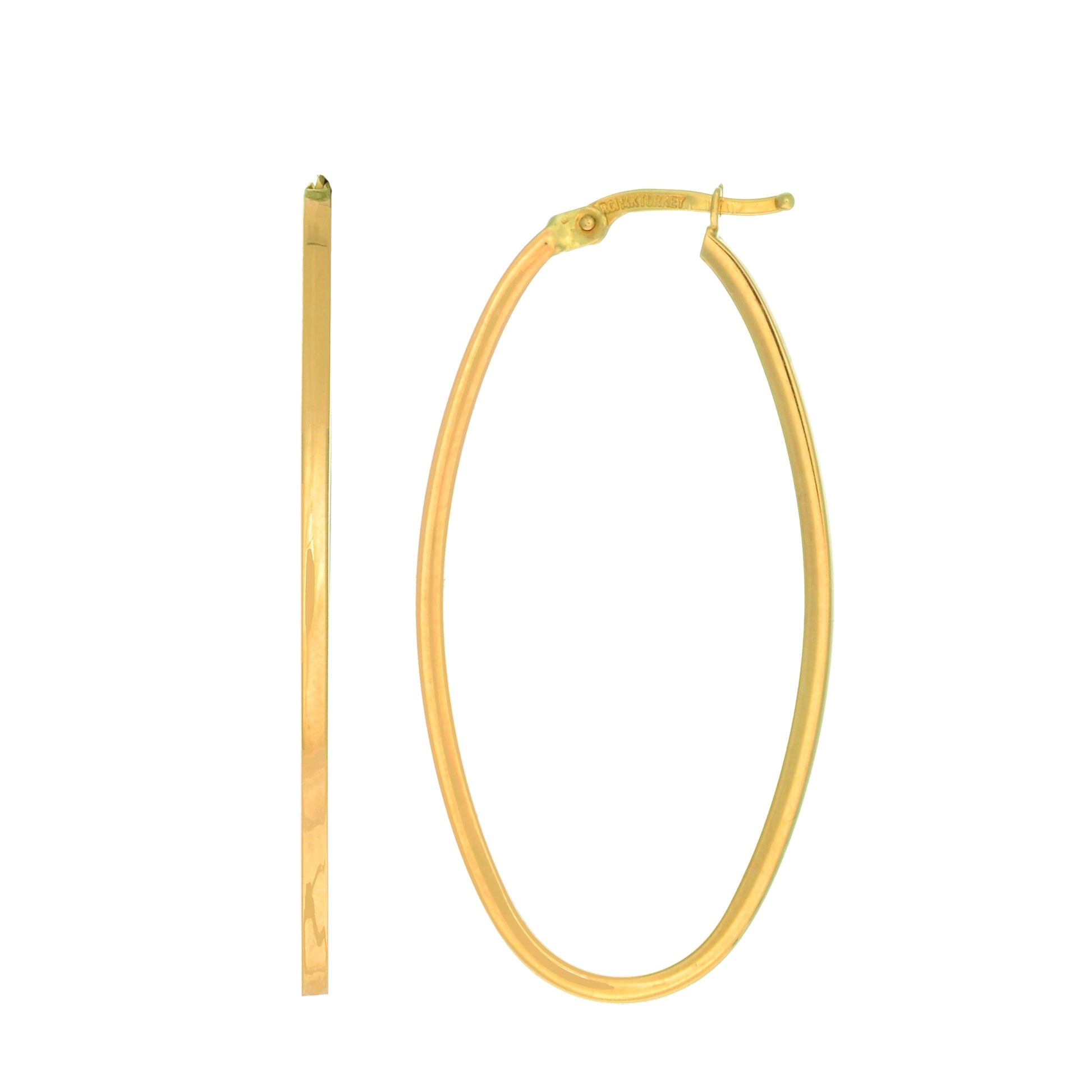 Royal Chain 14K Gold Large Oval Hoop Earring ER3083