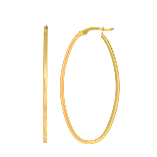 Royal Chain 14K Gold Large Oval Hoop Earring ER3083