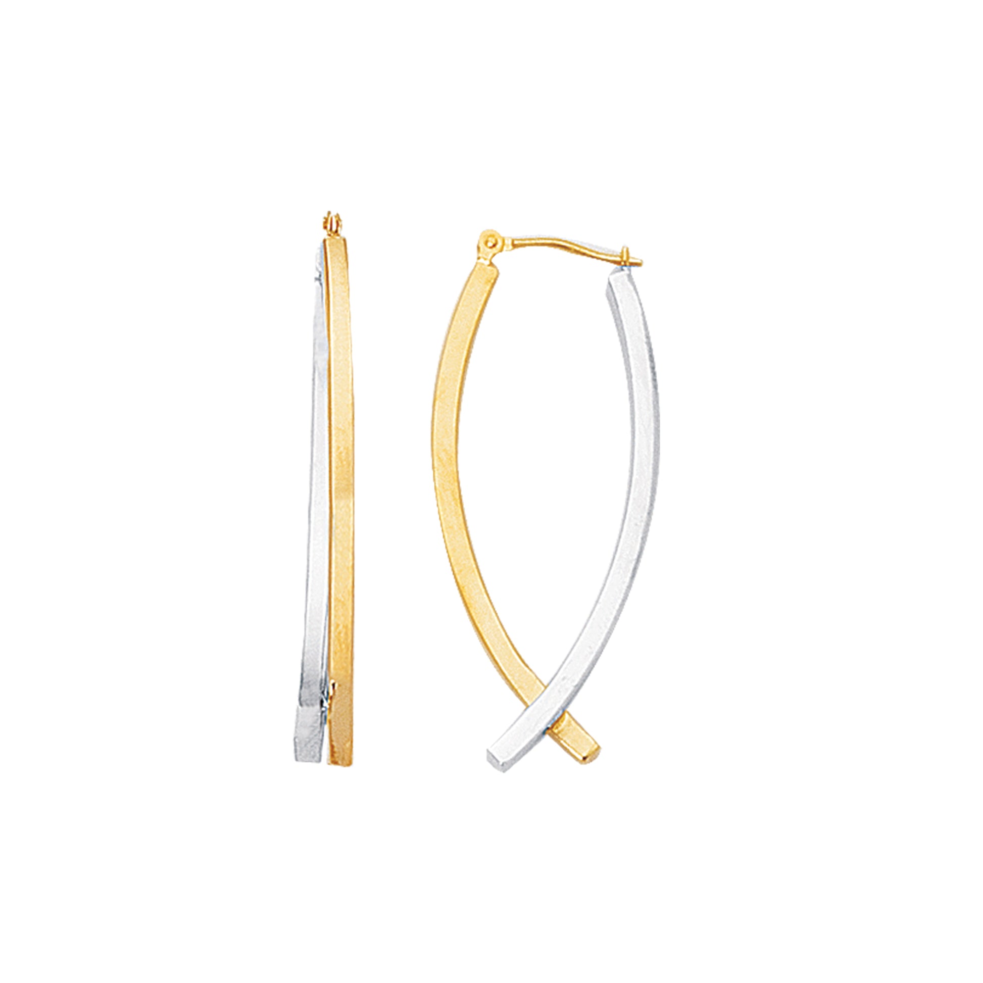 Royal Chain 14K Yellow & White Gold Polished Hoop Earring ER340