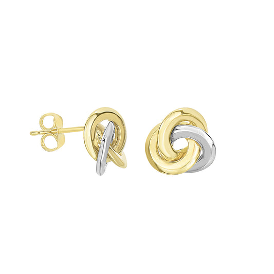 Royal Chain 14K Two-tone Gold Polished Love Knot Stud Earring ER3917