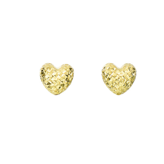 Royal Chain 14K Gold Diamond Cut Heart Post Earring ER4081