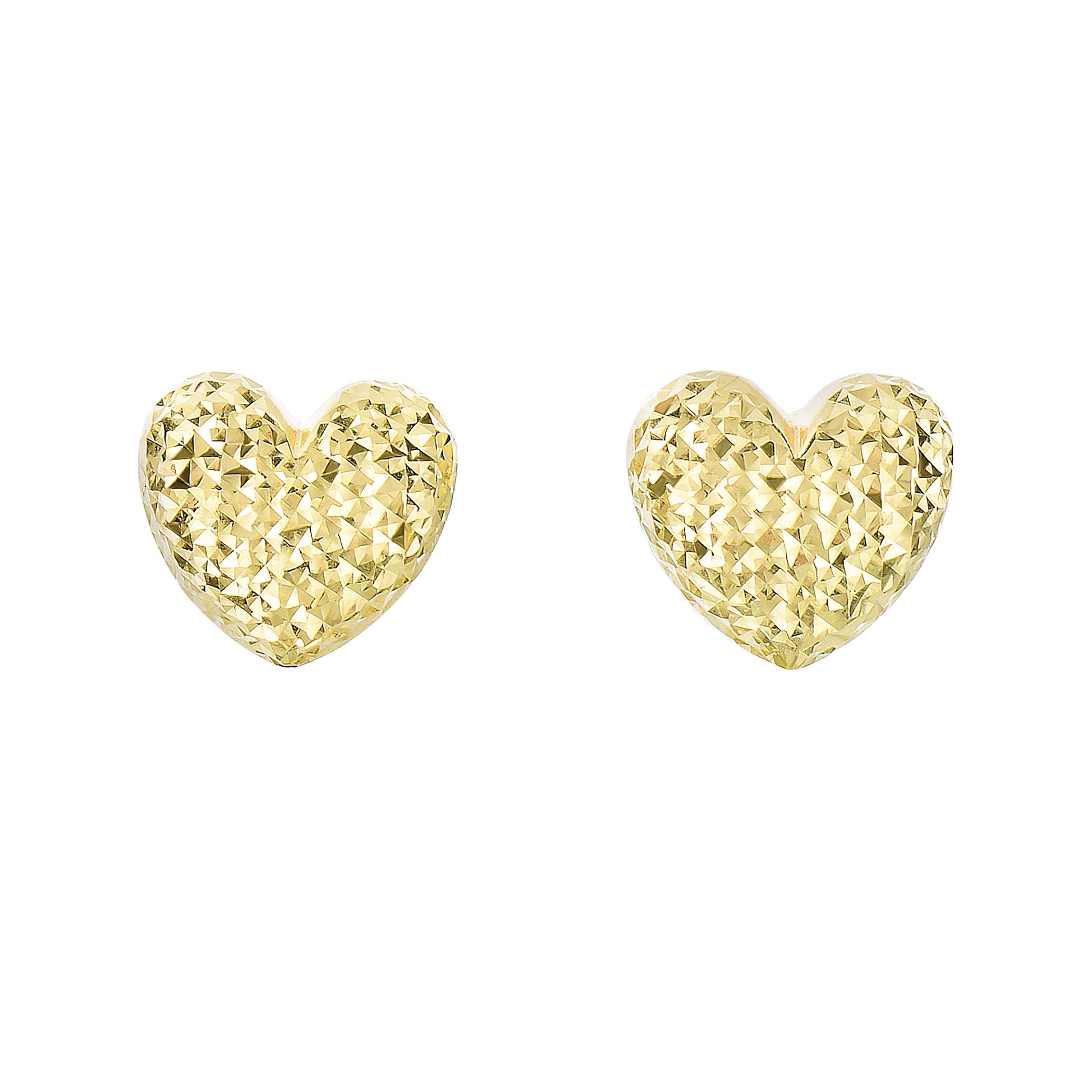 Royal Chain 14K Gold Large Diamond Cut Heart Post Earring ER4082