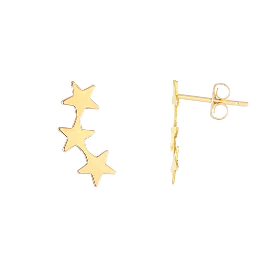 Royal Chain 14K Gold Star Ear Climber ER4135