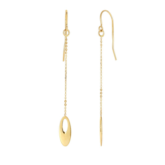 Royal Chain 14K Gold Polished Open Oval Drop Earring ER4682