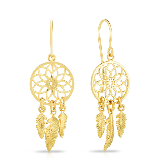 Royal Chain 14K Gold Dreamcatcher Earring ER5458
