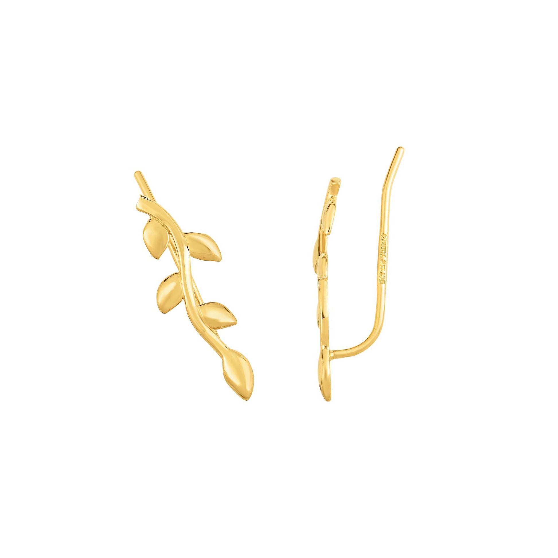 Royal Chain 14K Gold Leaf Ear Climber ER6181