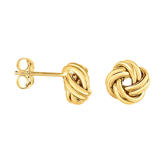 Royal Chain 14K Gold Medium Muli-Row Love Knot Stud Earring ER6637