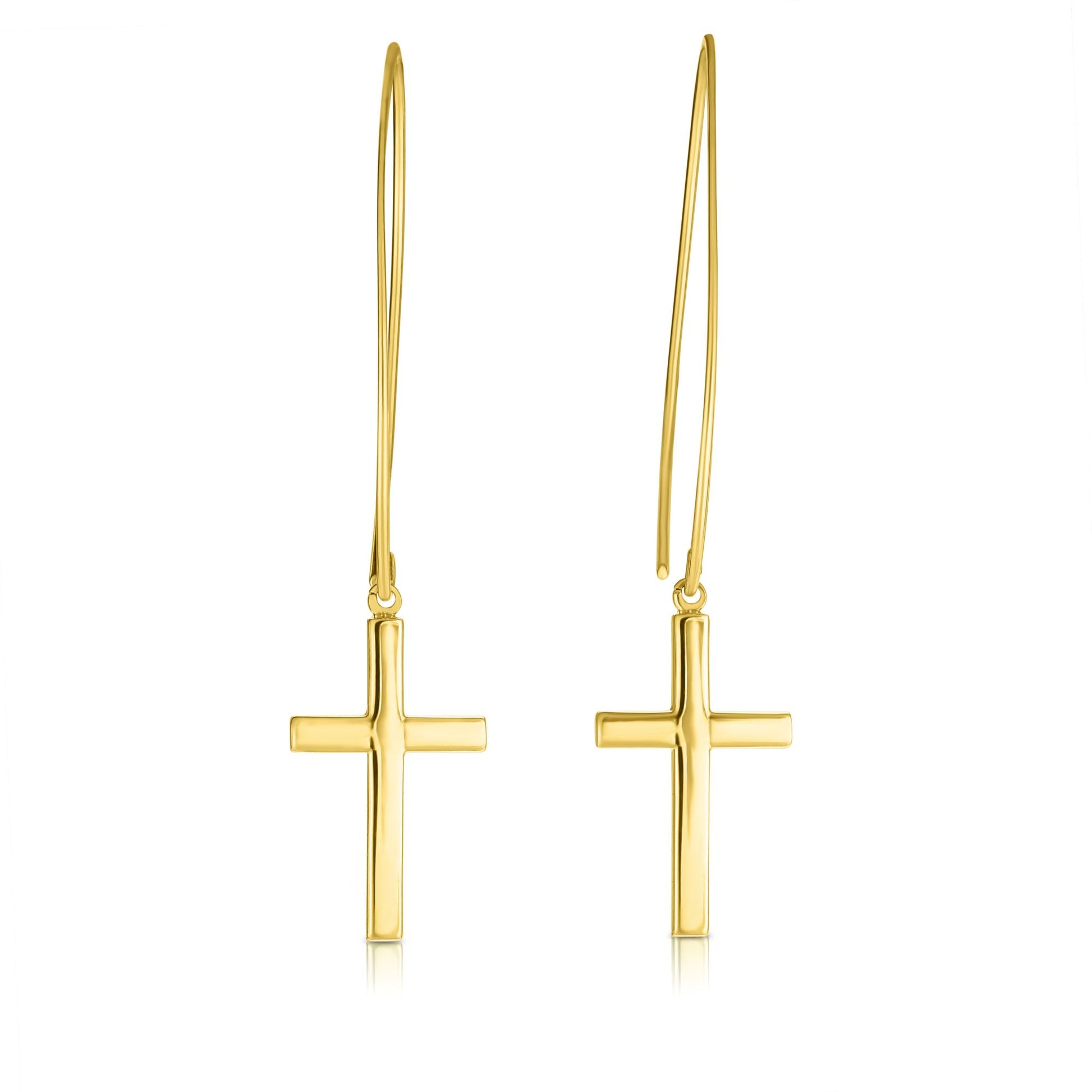 Royal Chain 14K Gold Small Cross Threader Earring ER6905
