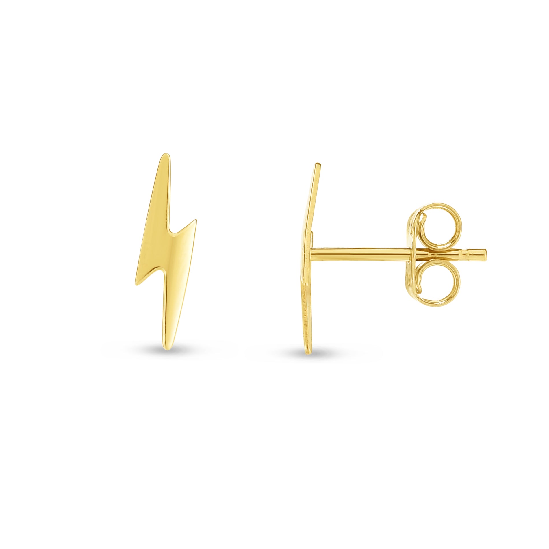 Royal Chain 14K Gold Polished Lightening Bolt Stud Earring ER6981