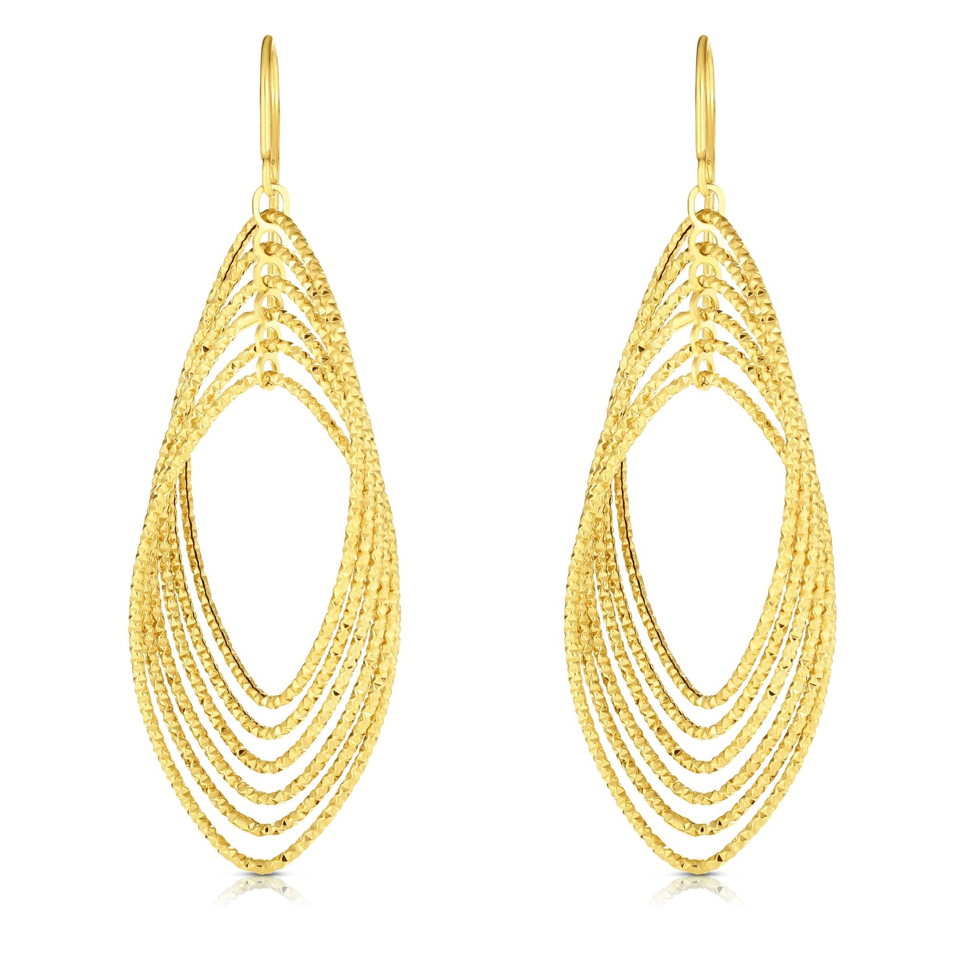 Royal Chain 14K Gold Multi-Layered Dangle Earring ER7048
