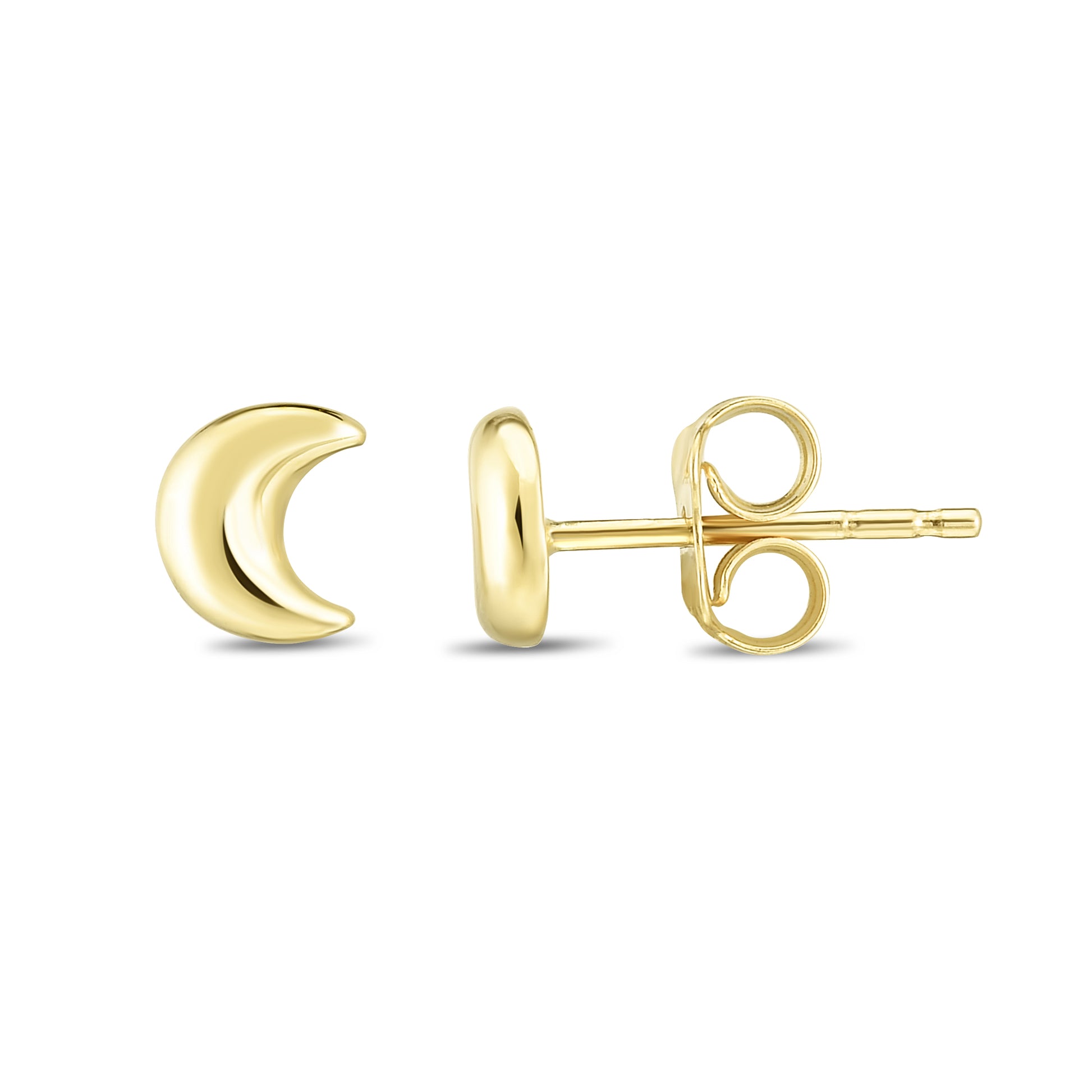 Royal Chain 14K Gold Moon Stud Earring ER7105
