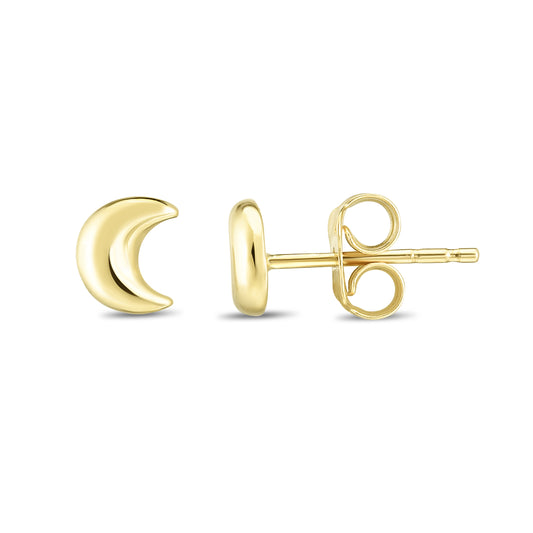 Royal Chain 14K Gold Moon Stud Earring ER7105