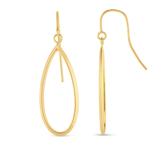 Royal Chain 14K Gold Graduated Open Oval Dangle Earring ER7109