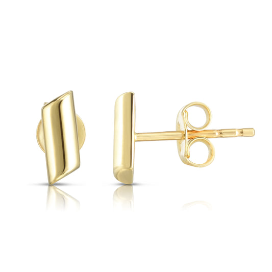 Royal Chain 14K Gold Polished Bar Stud Earring ER7771