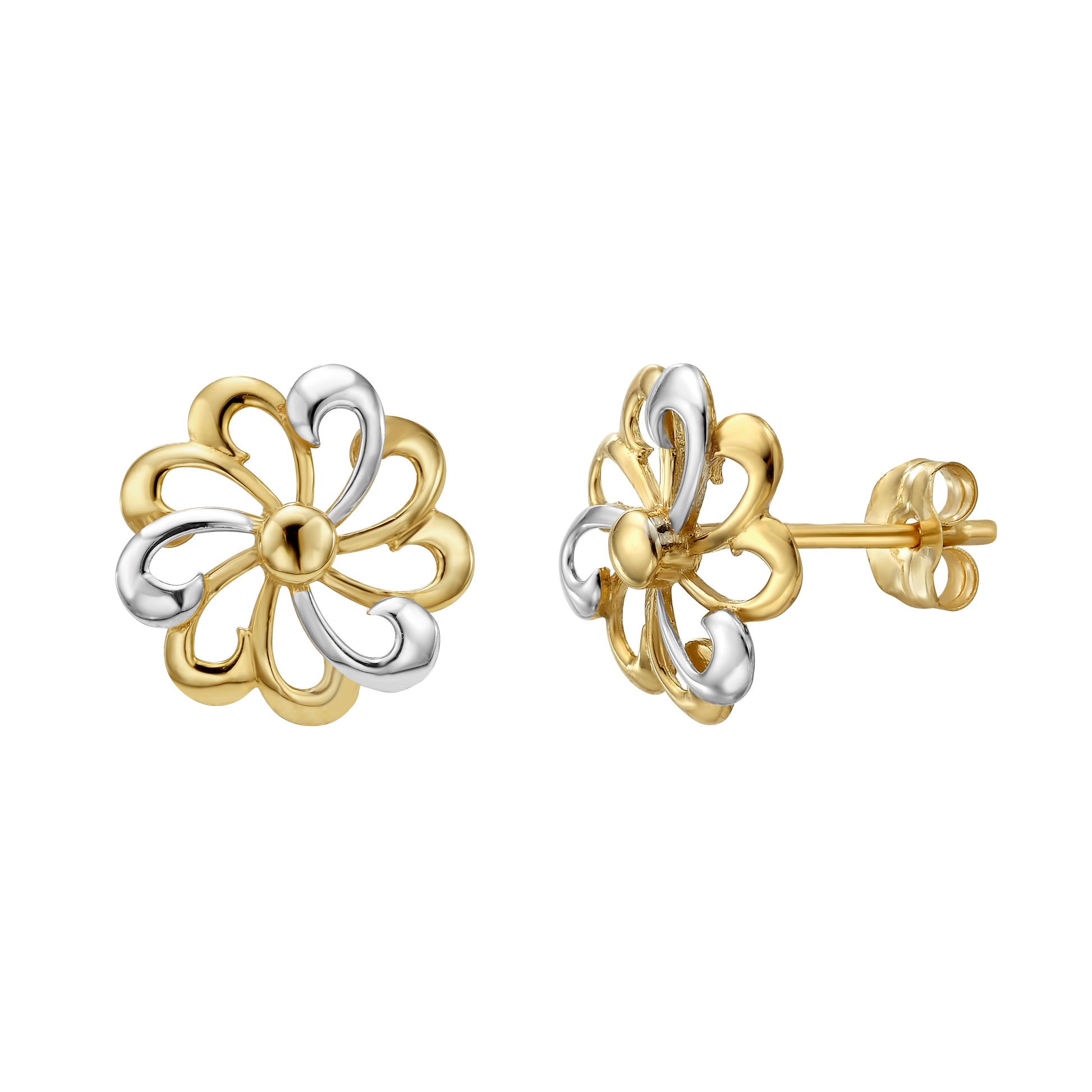Royal Chain 14K Gold Flower Stud Earring ER8158