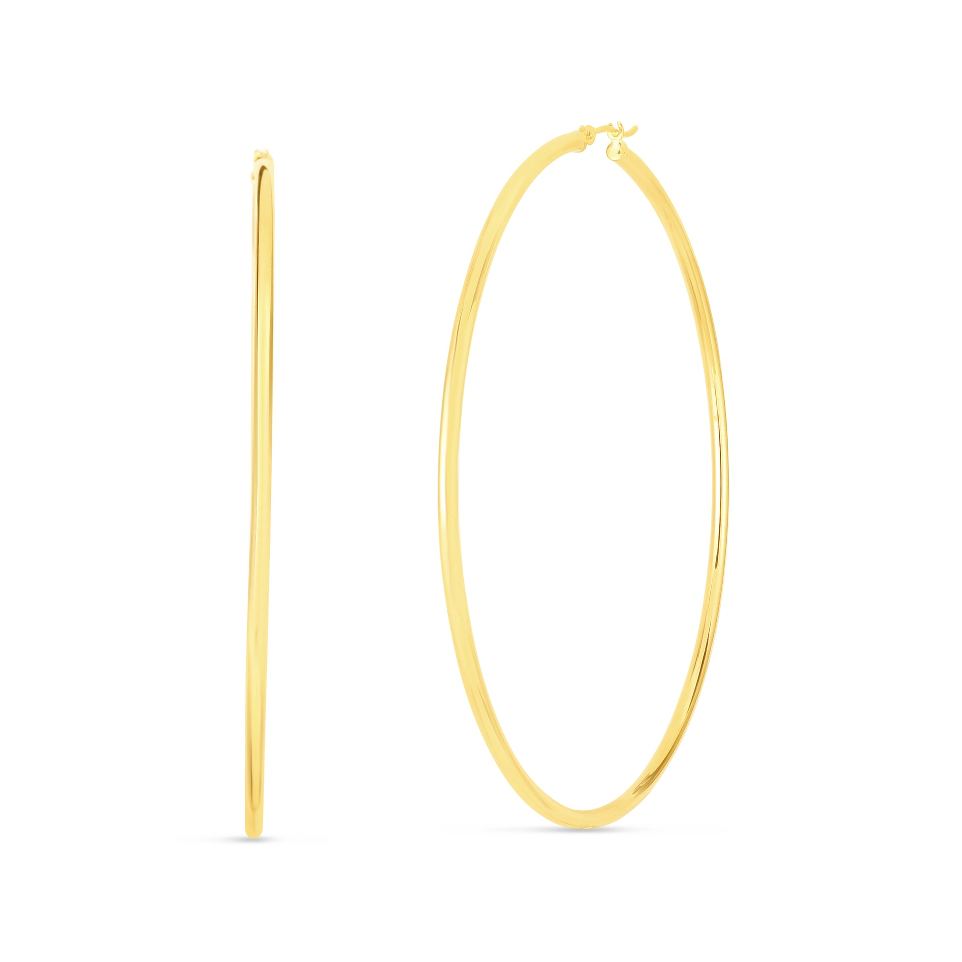 Royal Chain 14K Gold 2x70mm Polished Hoop Earring ER8709