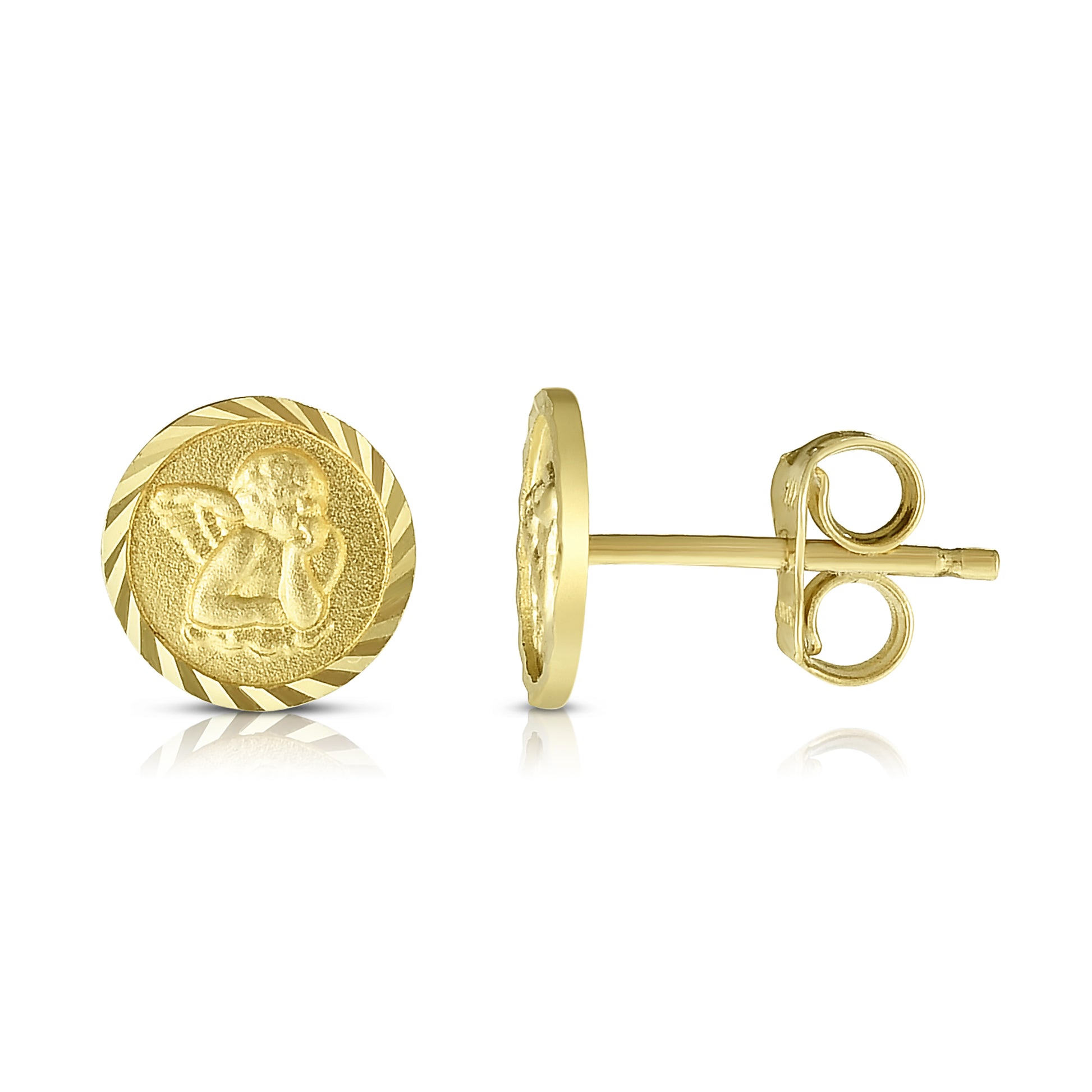 Royal Chain 14K Gold Angel Stud Earring ER8766