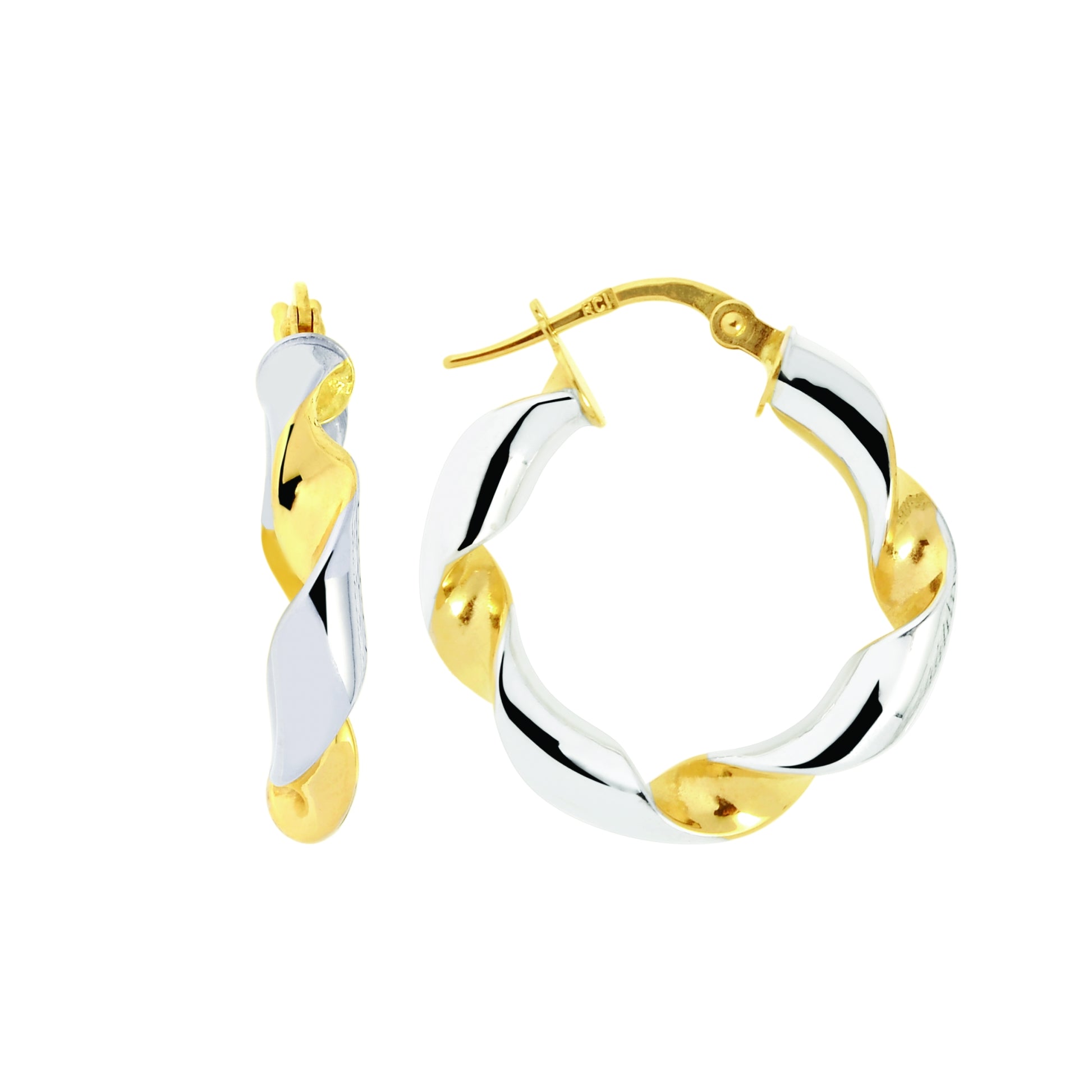 Royal Chain 14K Gold Small Round Twist Hoop Earring ER924