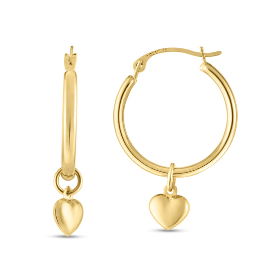 Royal Chain 14K Gold Dangle Heart Drop Earring ER968