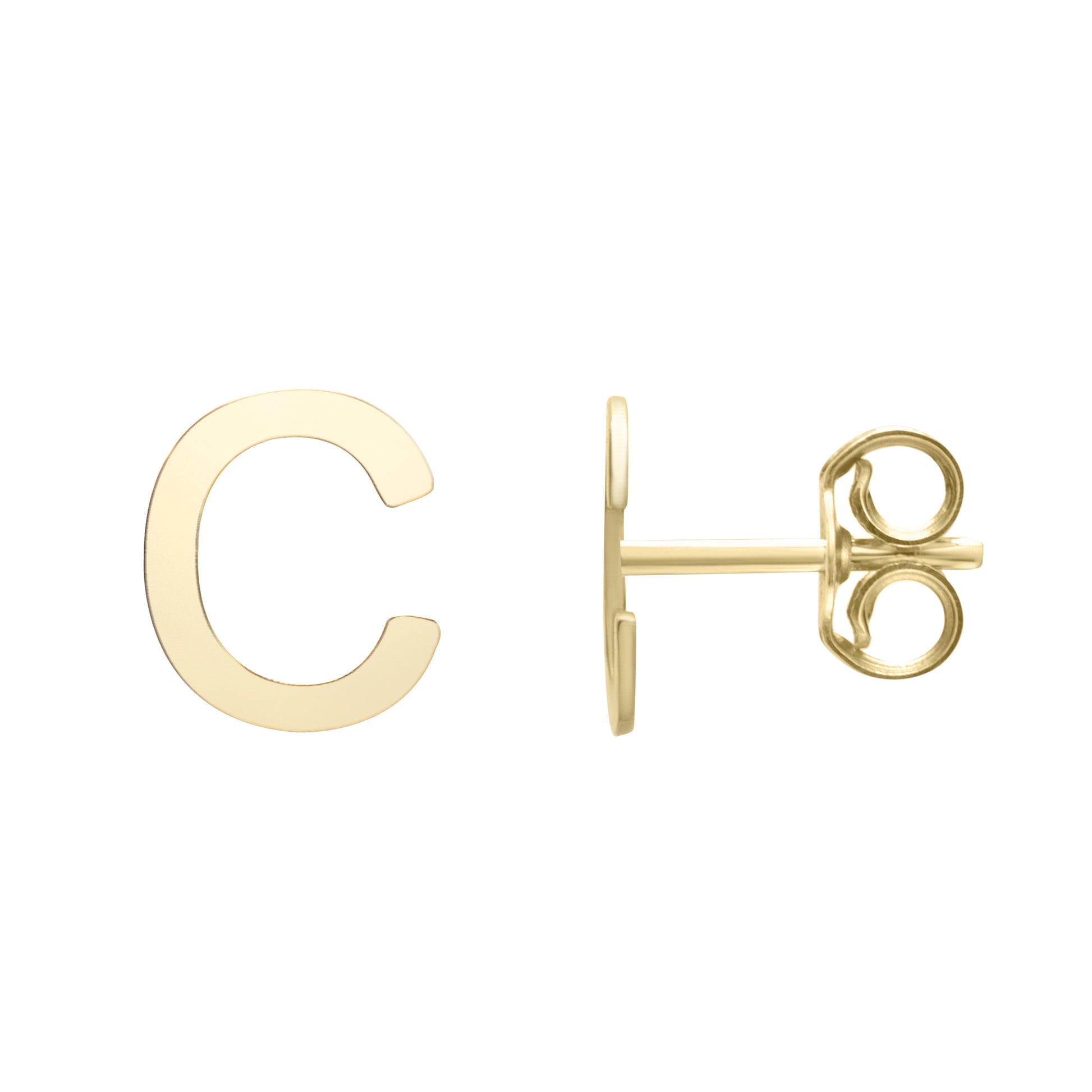 Royal Chain 14K Gold Initial C Stud Earring ERC11192