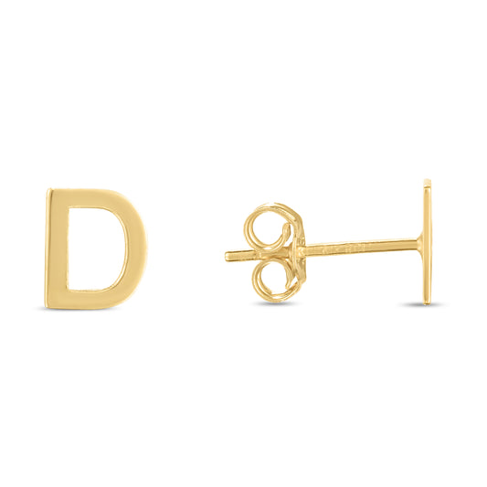 Royal Chain 14K Gold Initial D Stud Earring ERD11192