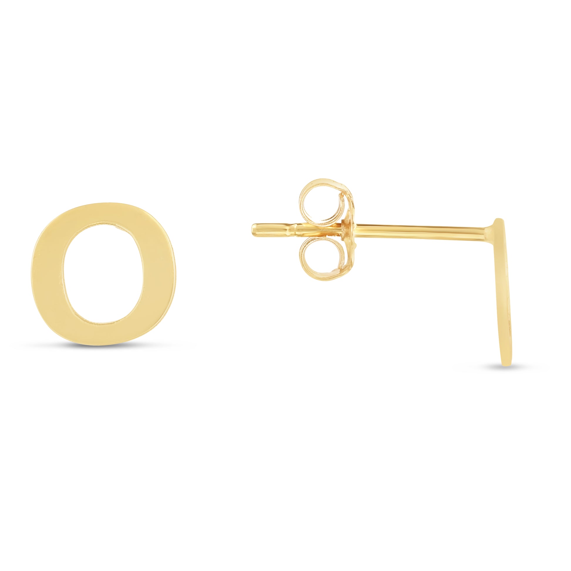 Royal Chain 14K Gold Initial O Stud Earring ERO11192