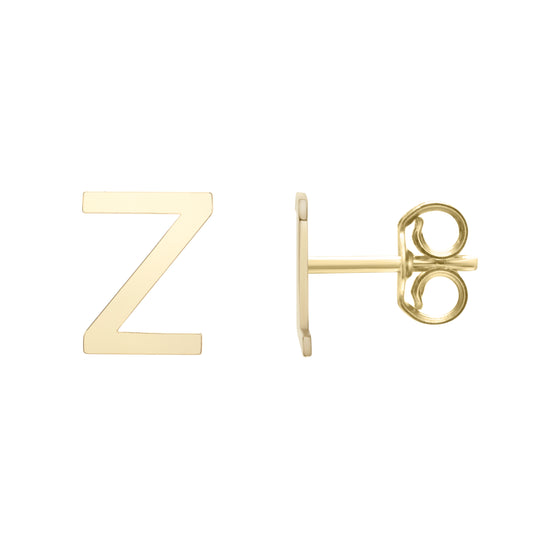 Royal Chain 14K Gold Initial Z Stud Earring ERZ11192