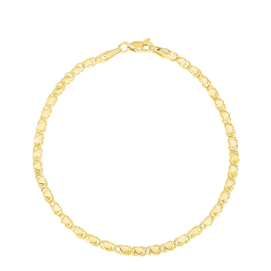 Royal Chain 14K Gold 3mm Heart Chain HC1