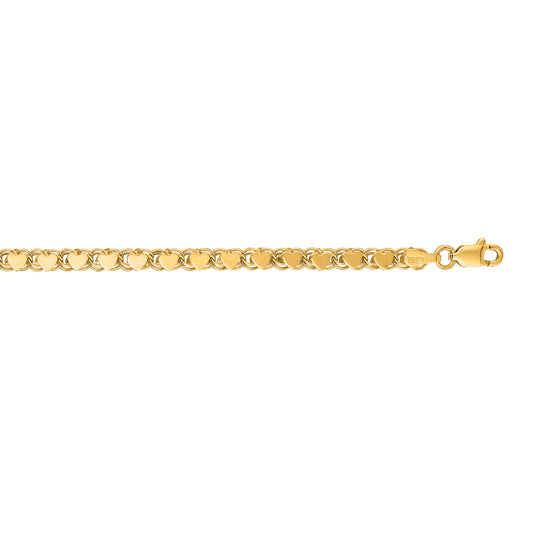 Royal Chain 14K Gold 3.2mm Heart Chain HC2