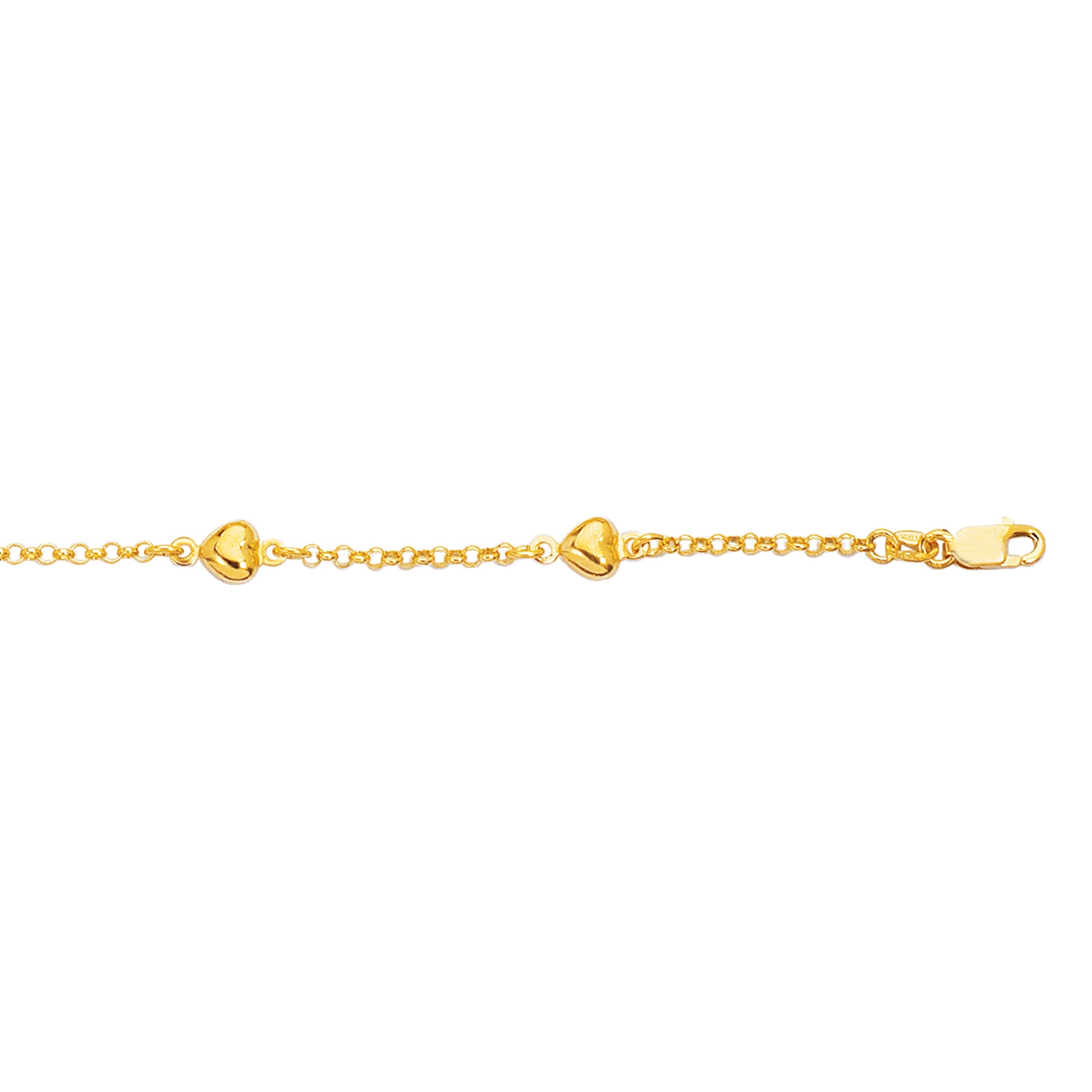 Royal Chain 14K Gold Heart Station Bracelet HT105