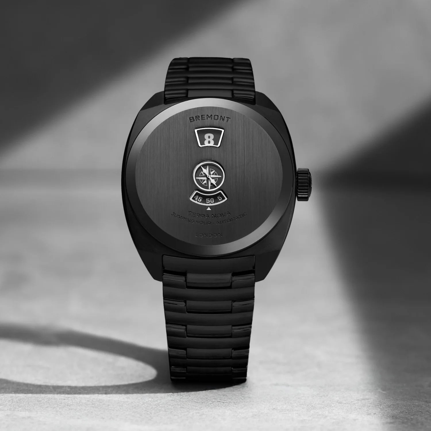 Bremont Terra Nova 38 Jumping Hour, Stealth Black TN38-JH-DLC-CC-B