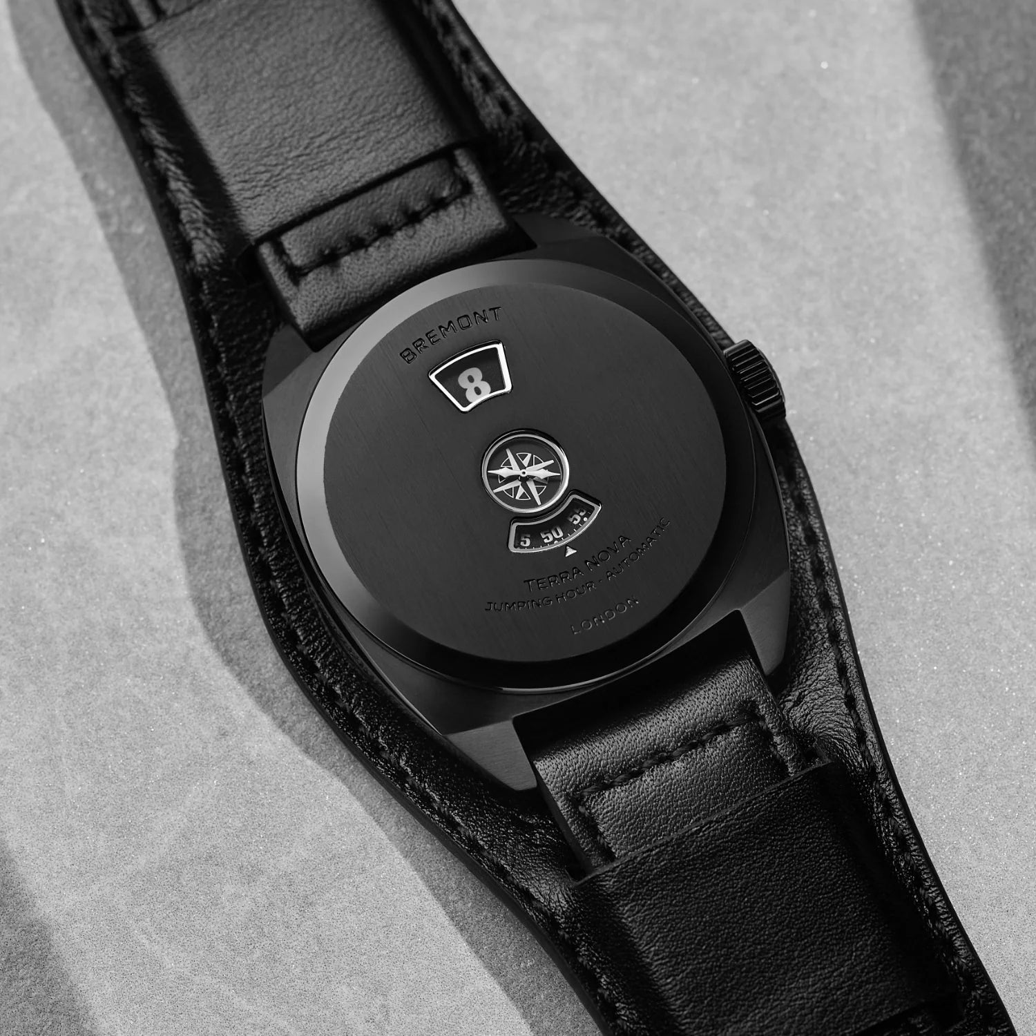 Bremont Terra Nova 38 Jumping Hour, Stealth Black TN38-JH-DLC-CC-L-S
