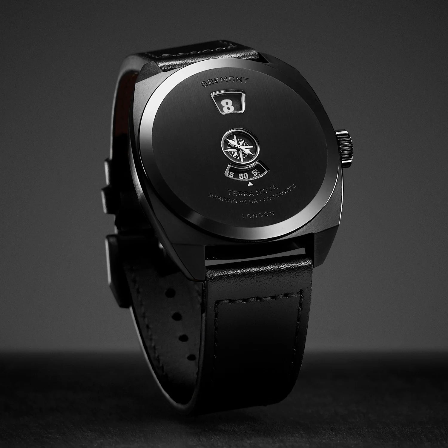 Bremont Terra Nova 38 Jumping Hour, Stealth Black TN38-JH-DLC-CC-L-S