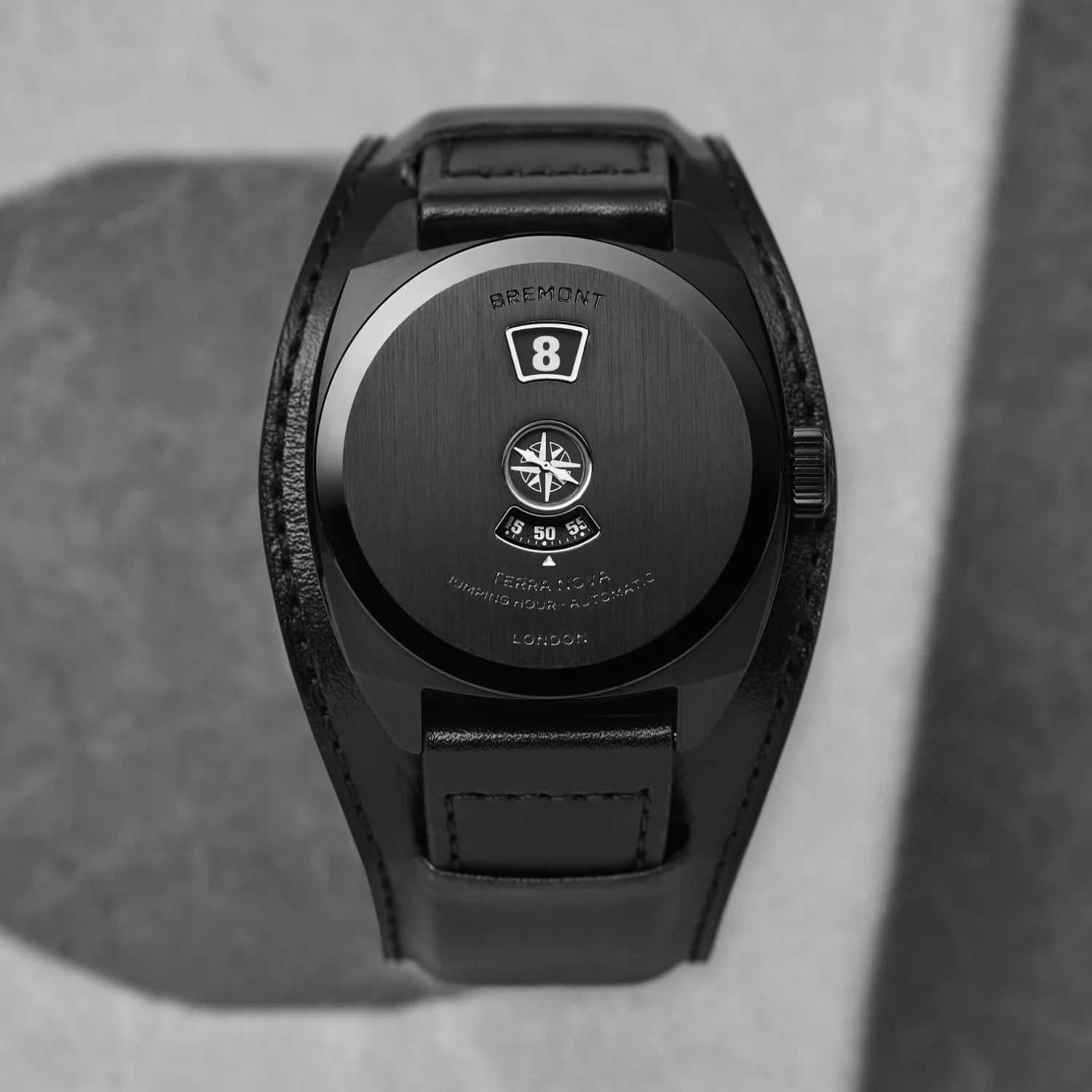 Bremont Terra Nova 38 Jumping Hour, Stealth Black TN38-JH-DLC-CC-L-S