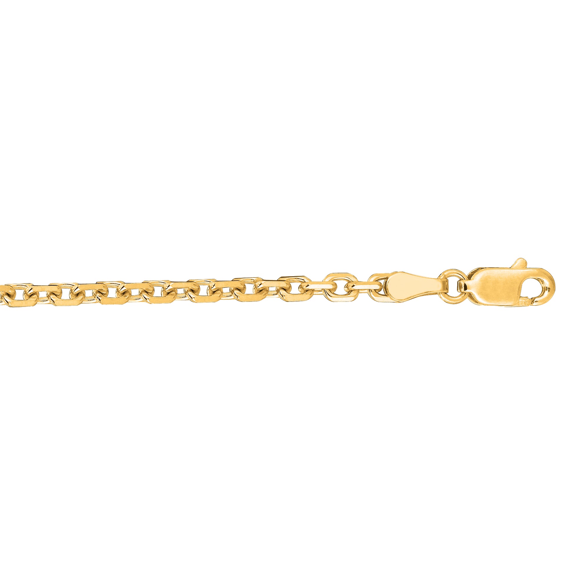 Royal Chain 18K Gold 2.6mm Diamond Cut Cable Chain KCAB070