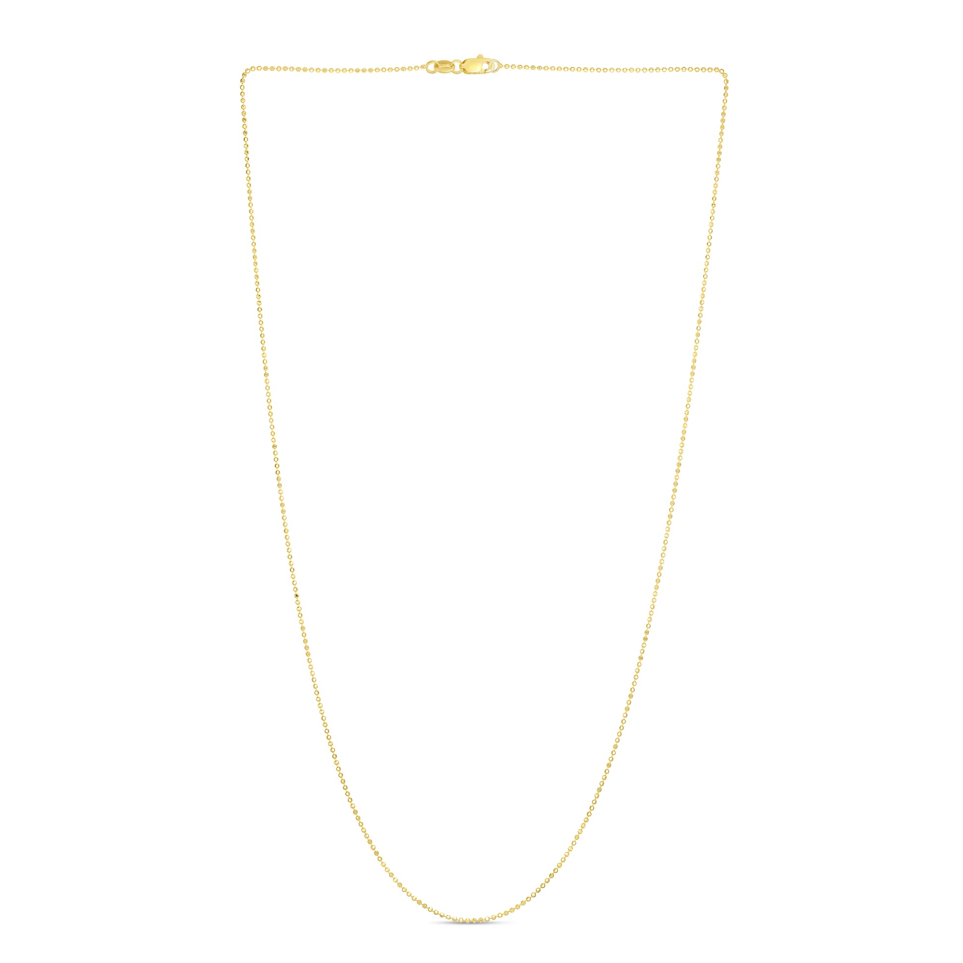 Royal Chain 14K Gold 0.9mm Diamond Cut Bead Chain LBEAD050