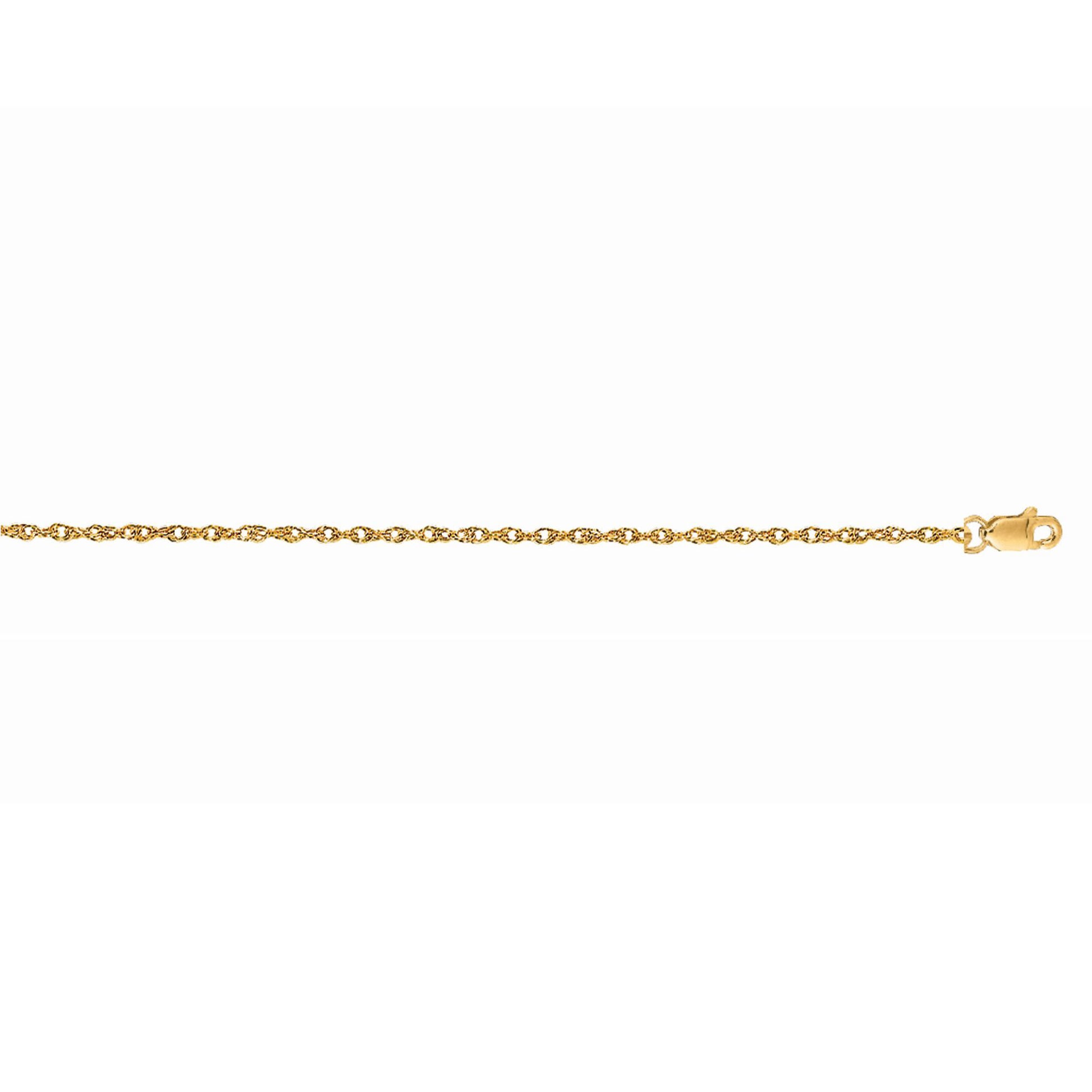 Royal Chain 14K Gold 1.0mm Machine Rope Chain (Carded) LCRD8