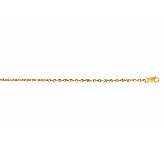 Royal Chain 14K Gold 1.0mm Machine Rope Chain (Carded) LCRD8