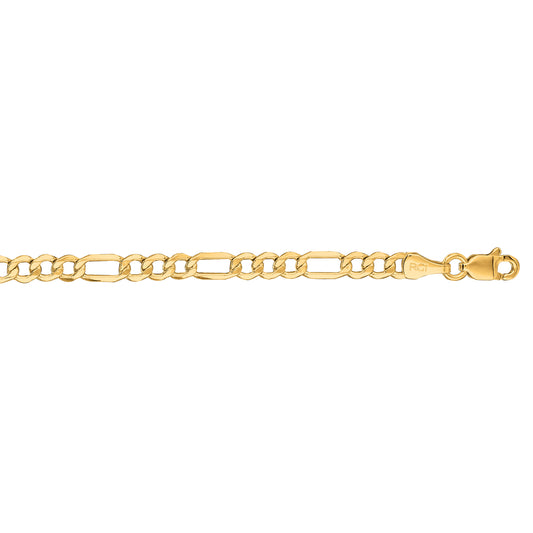 Royal Chain 14K Gold 3.7mm Lite Figaro Chain LFIG080