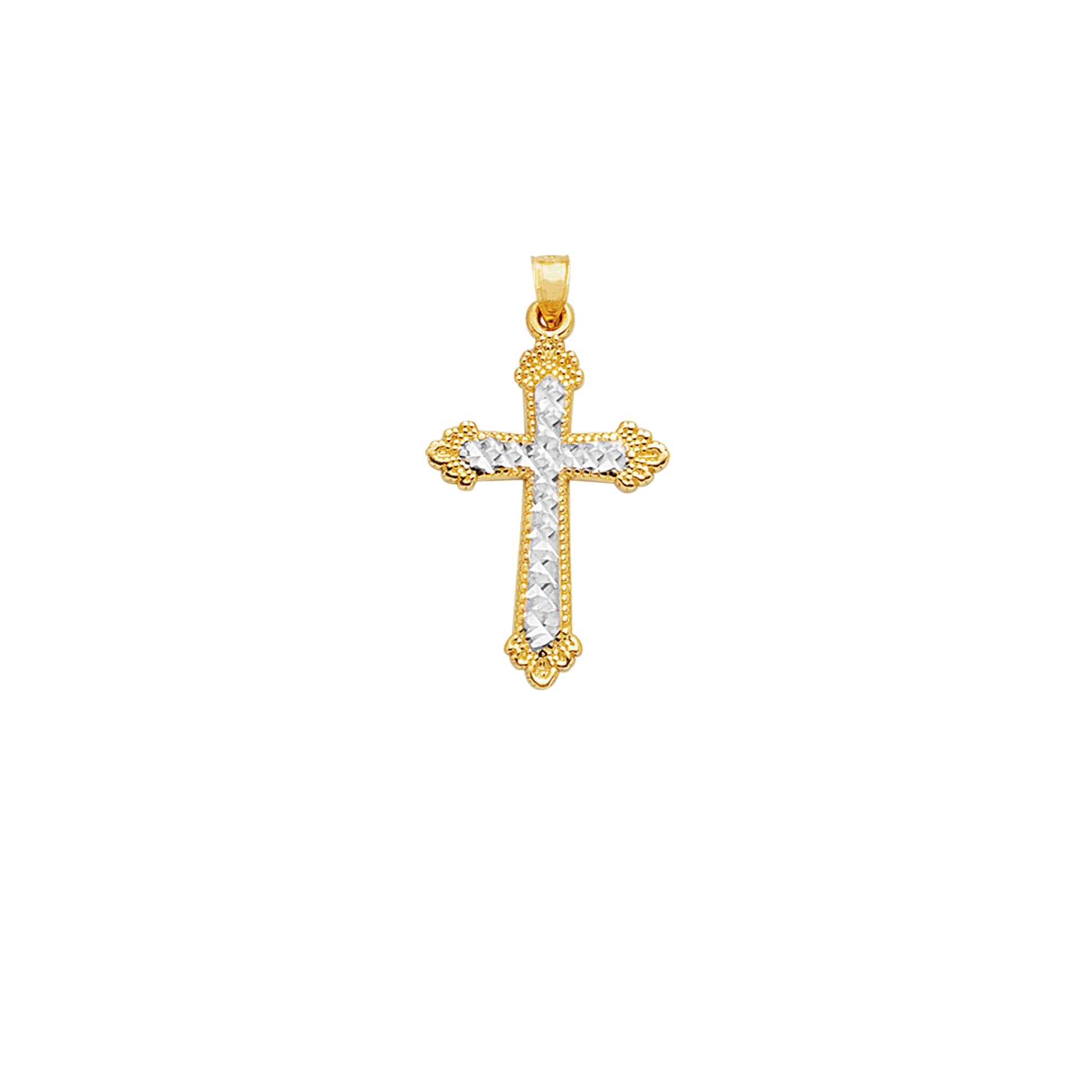 Royal Chain 14K Gold Vintage Diamond Cut Cross MD147