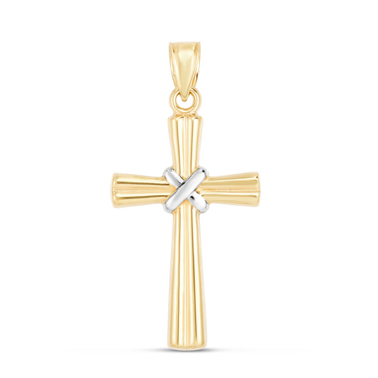 Royal Chain 14K Gold X Detail Cross MD225