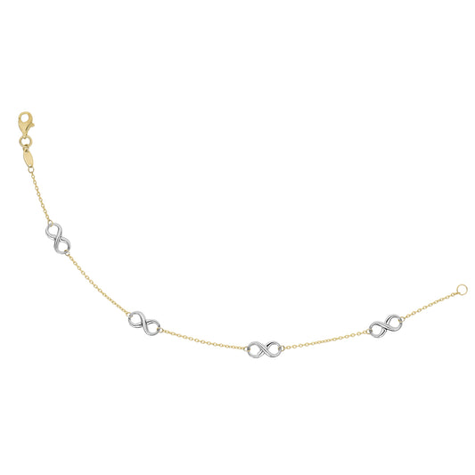 Royal Chain 14K Two-tone Gold Polished Infinity Station Bracelet N1990