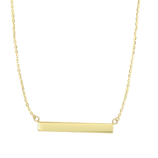 Royal Chain 14K Gold Polished Bar Necklace N2988
