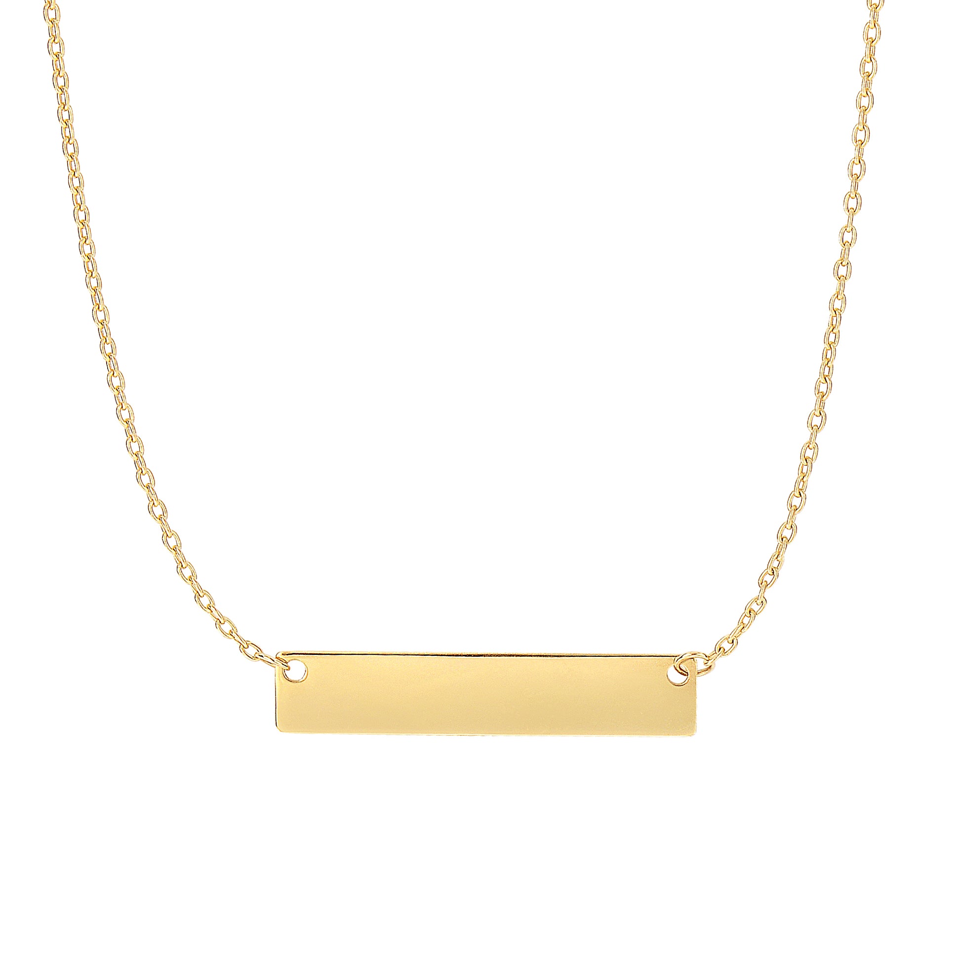 Royal Chain 14K Gold Small Polished Bar Necklace N3226