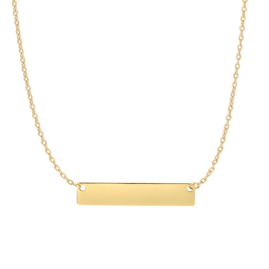 Royal Chain 14K Gold Small Polished Bar Necklace N3226